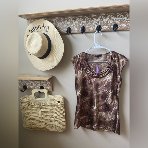 🆕ANNE KLEIN  peacock small sleeves top S - Picture 4 of 8